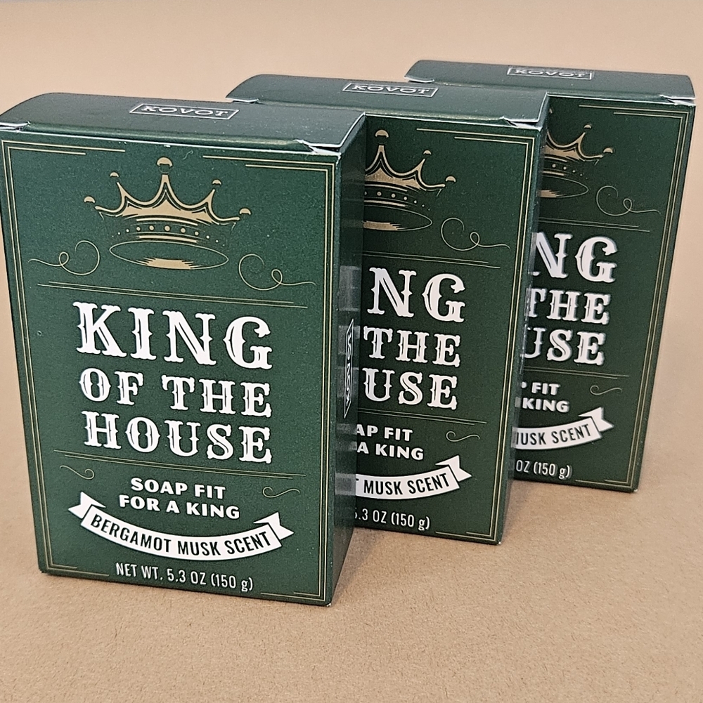 🎁💲 NWT 3 Pack King of the House Soap Bar Set – Bergamot Musk Scent Kovot